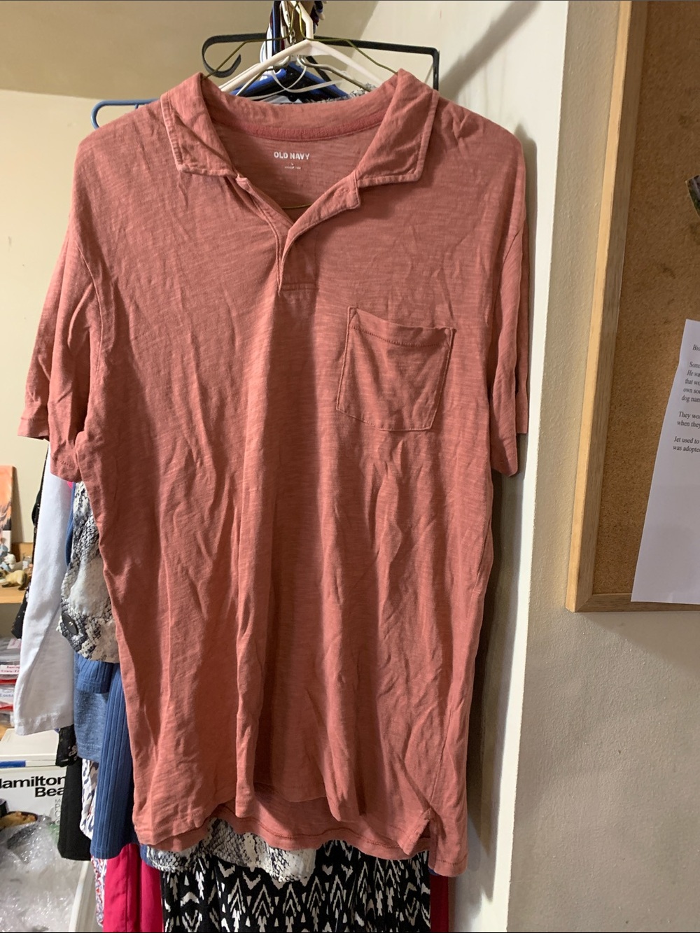Old Navy Men's Short-Sleeve Polo in Dusty Rose. Large